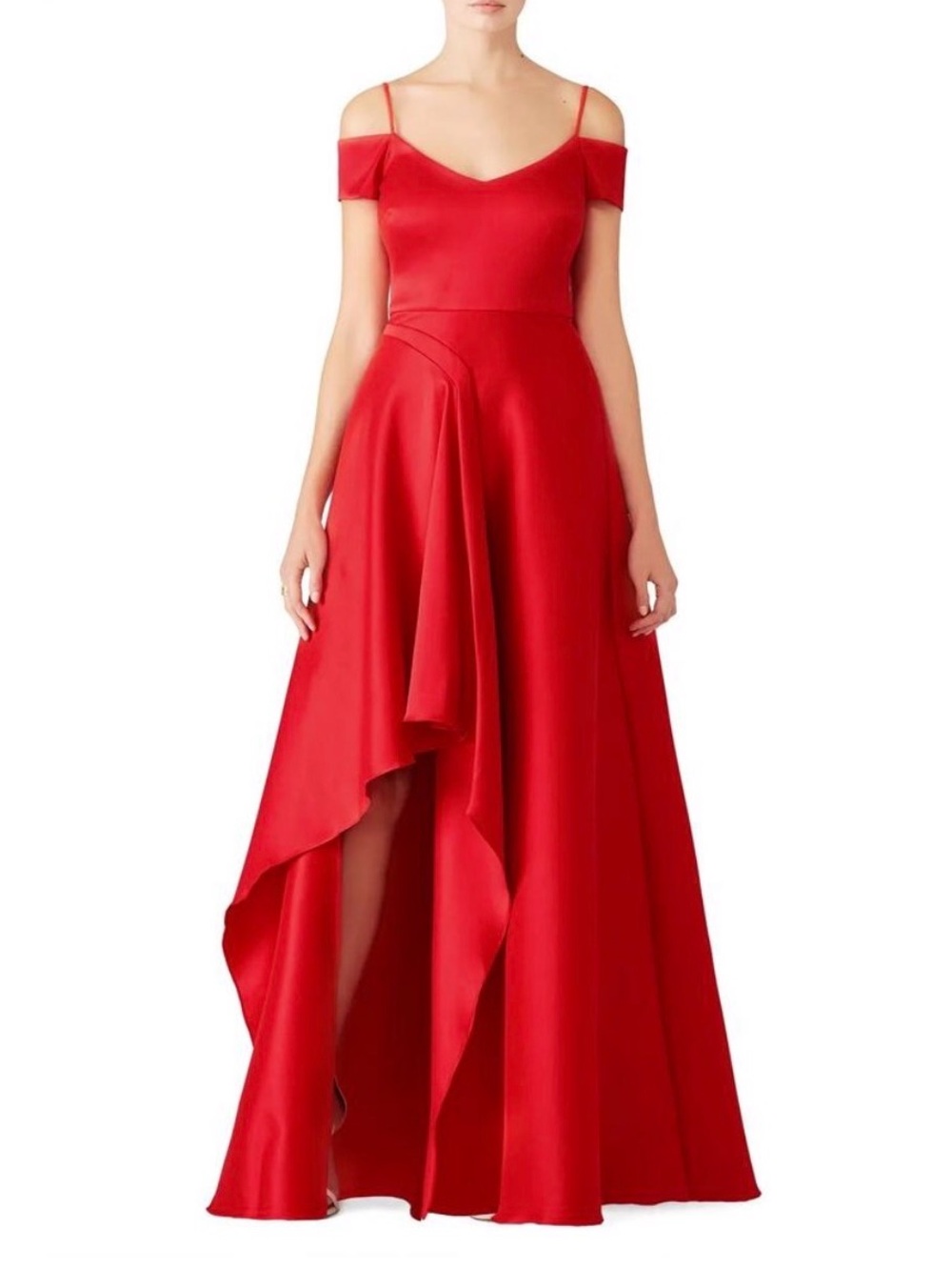 Badgley Micshka Asymmetrical Gown Red